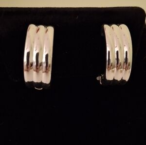 Lauren Ralph Lauren Silver Huggie Hoop Clip-On Earrings